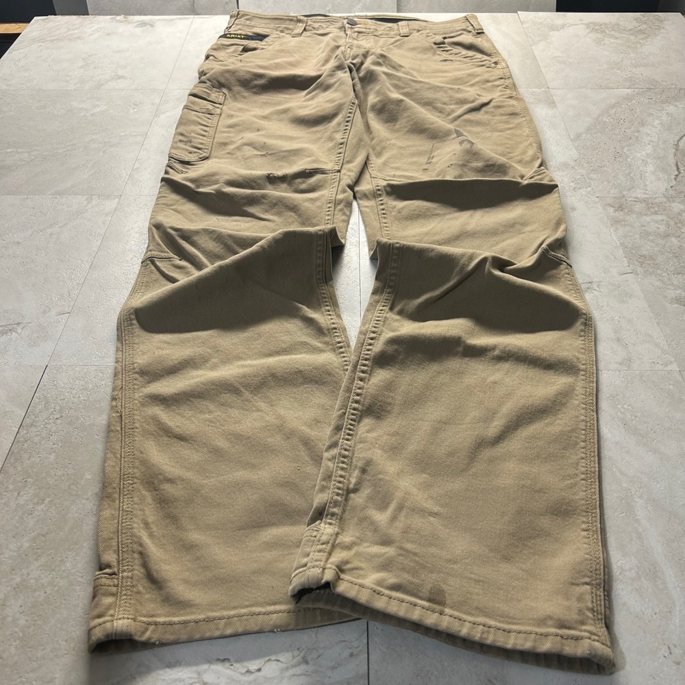 Ariat Rebar M4 Relaxed Boot Tan Work Pants Mens 35/36 Canvas Utility Rugged